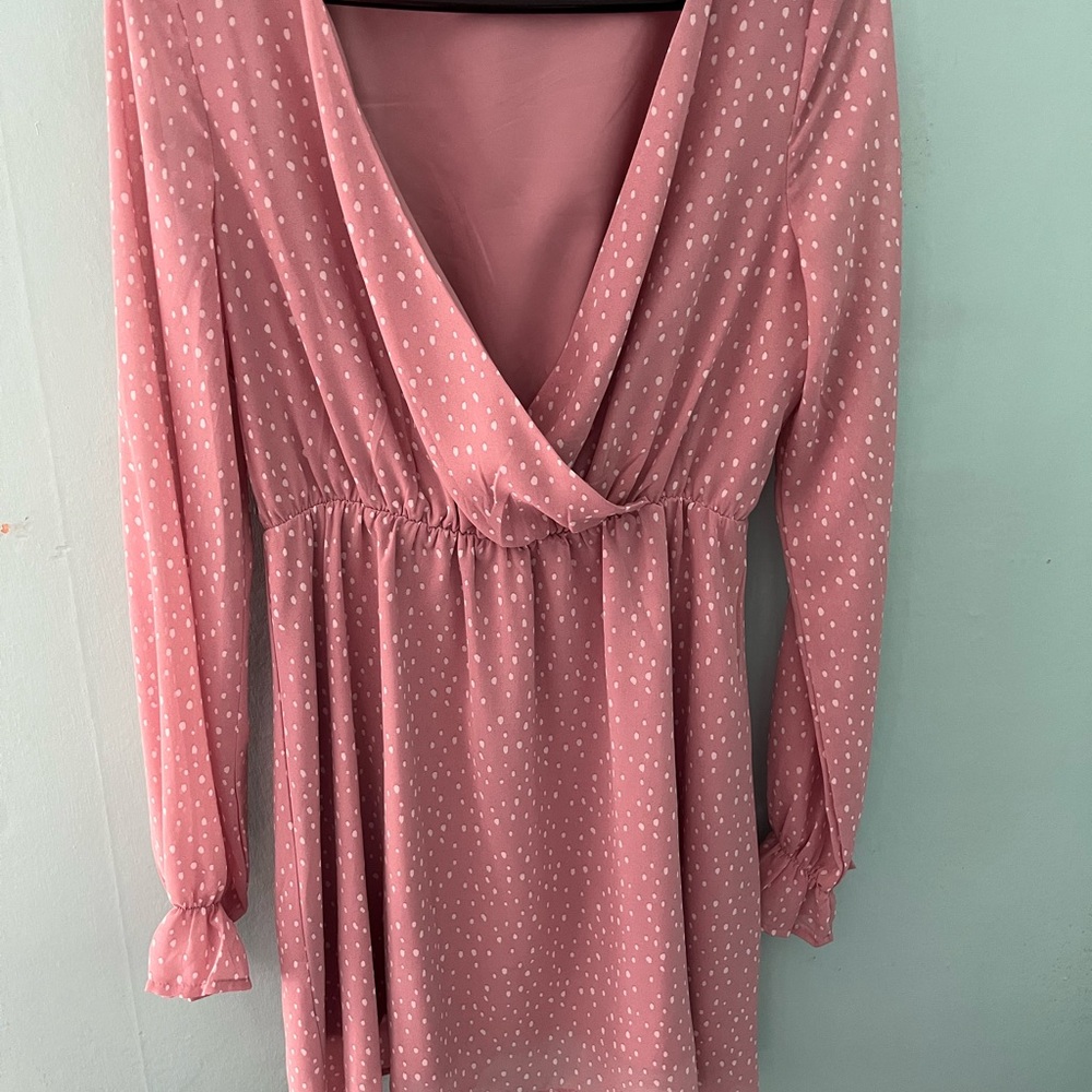 SHEIN Pink Long Sleeve Dress